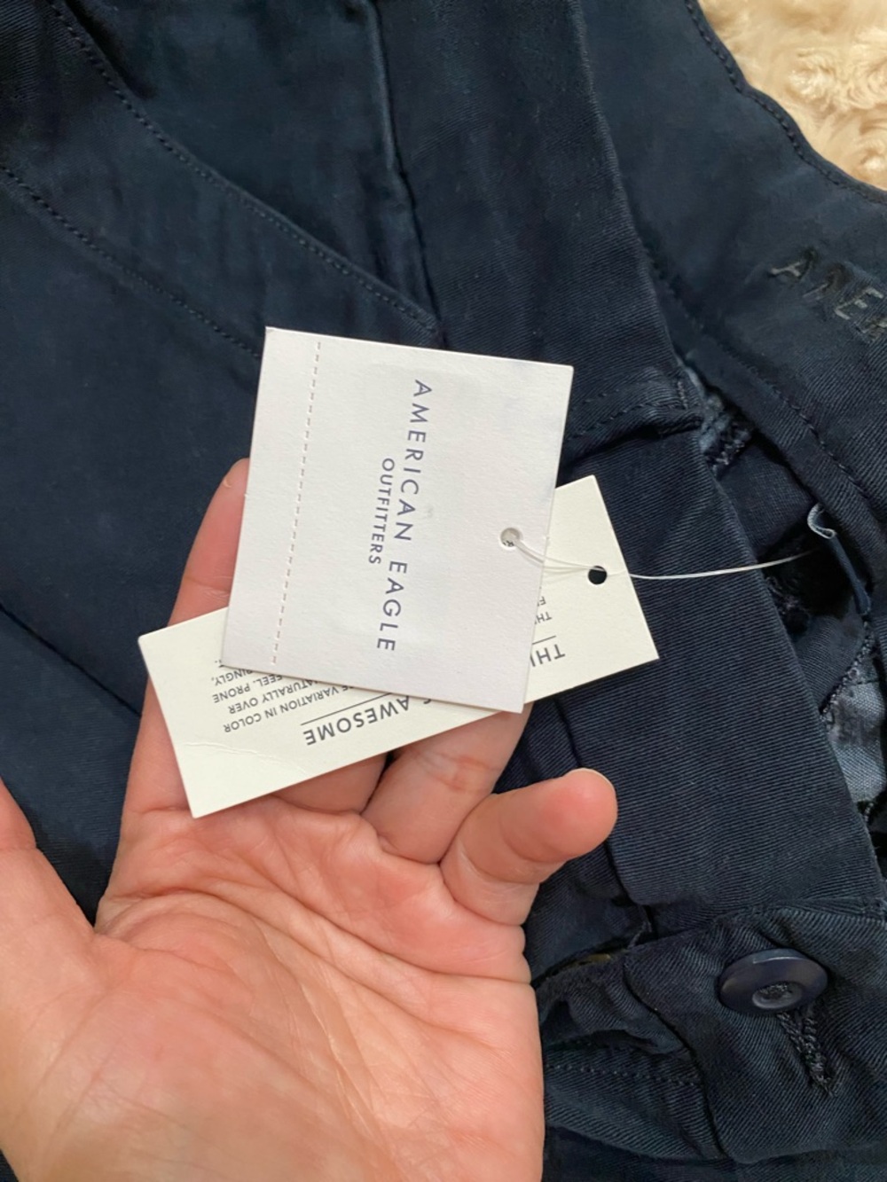 American Eagle Curvy Kick Boot High-Rise pants in a dark navy 33W 16 long New - Picture 8 of 9